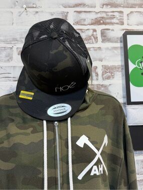 The Classic Black & Olive Camo Mesh Snapback Hat